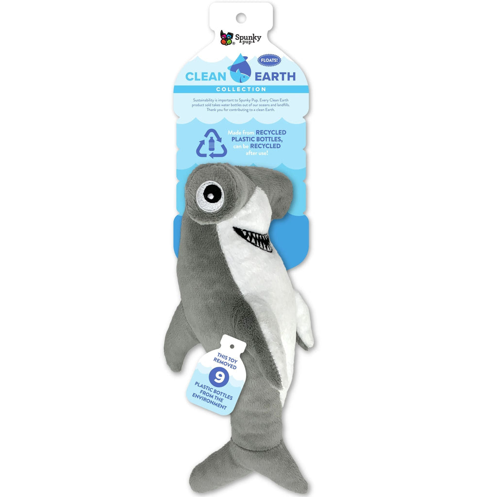 Spunky Pup Clean Earth Dog Toys Hammerhead Shark