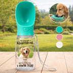 We Own You Photo - Personalized Pet Water Bottle With Drinking Feeder