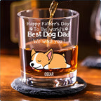 Woof Best Dog Dad Ever - Personalized Whiskey Glass