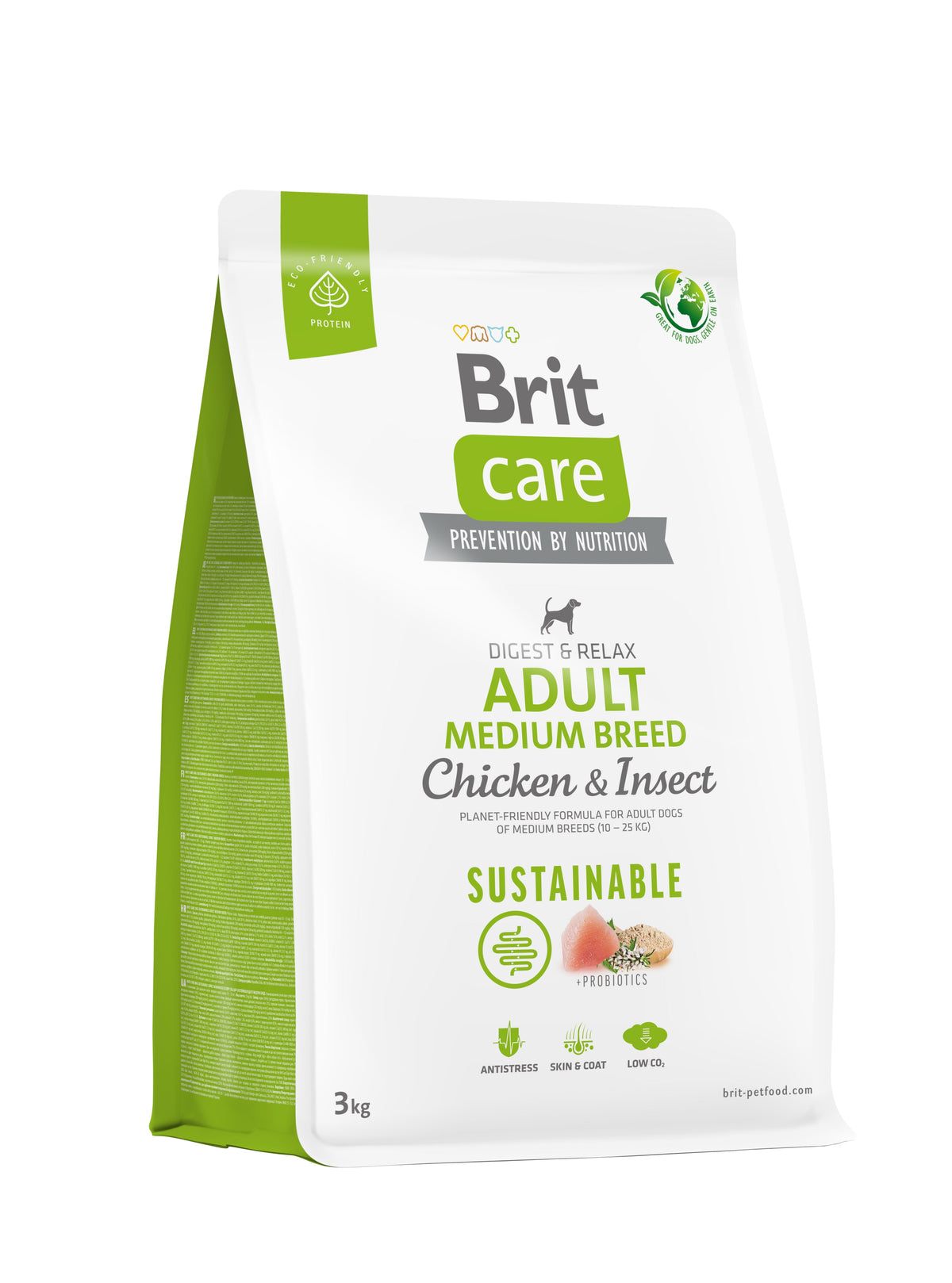 BRIT CARE Digestion & Relax Sustainable Medium breed, piletina s insektima