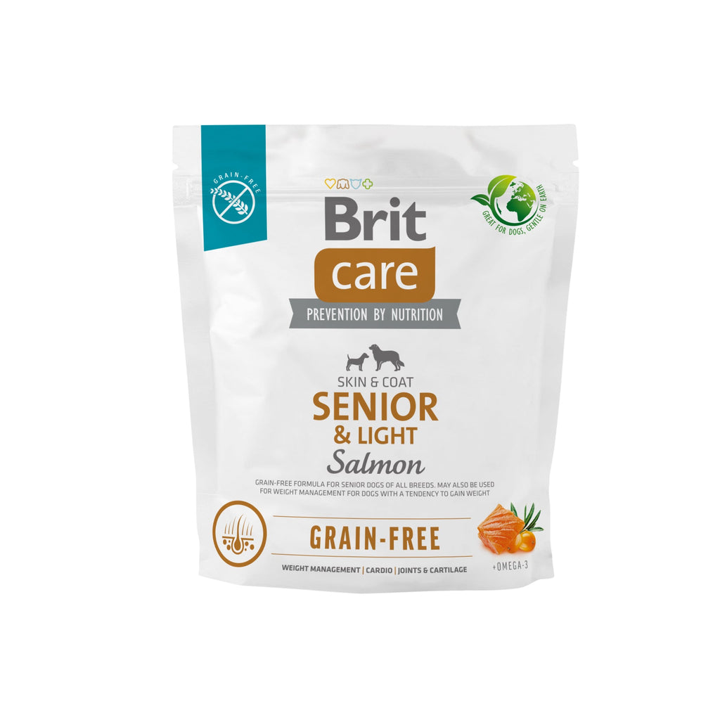 BRIT CARE Grain-free Skin&Coat SENIOR & Light, losos i krumpir, bez žitarica