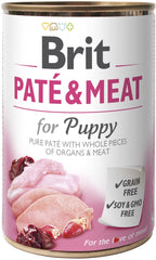 BRIT Pat & Meat PUPPY, piletina i puretina, pašeta i komadići mesa, BŽ, 400g