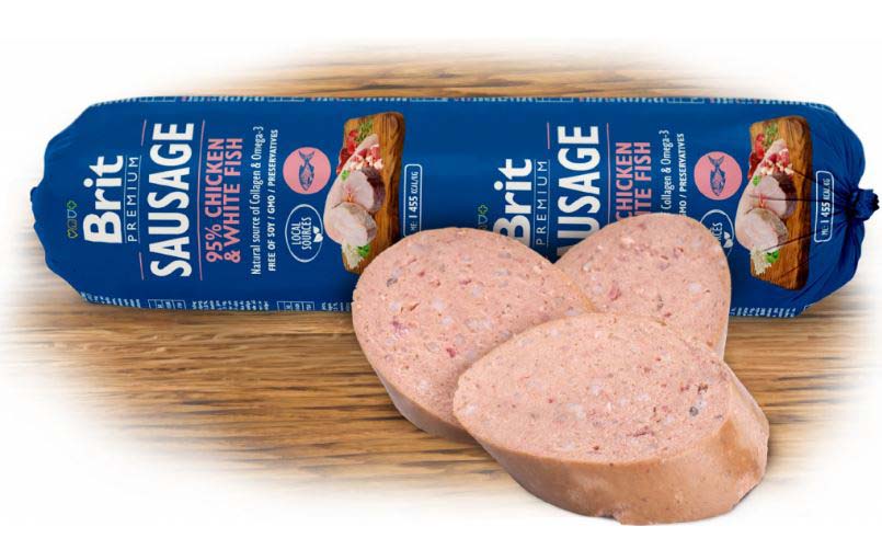 BRIT PREMIUM Kobasica s piletinom i bijelom ribom, 800g