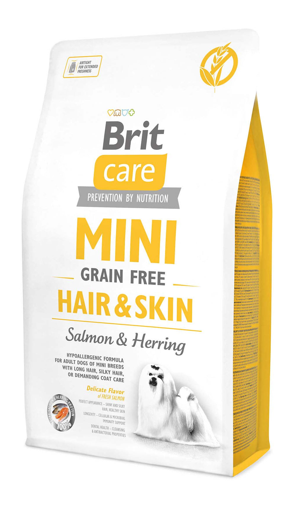 BRIT CARE MINI Hair&Skin Losos i Haringa, bez žitarica