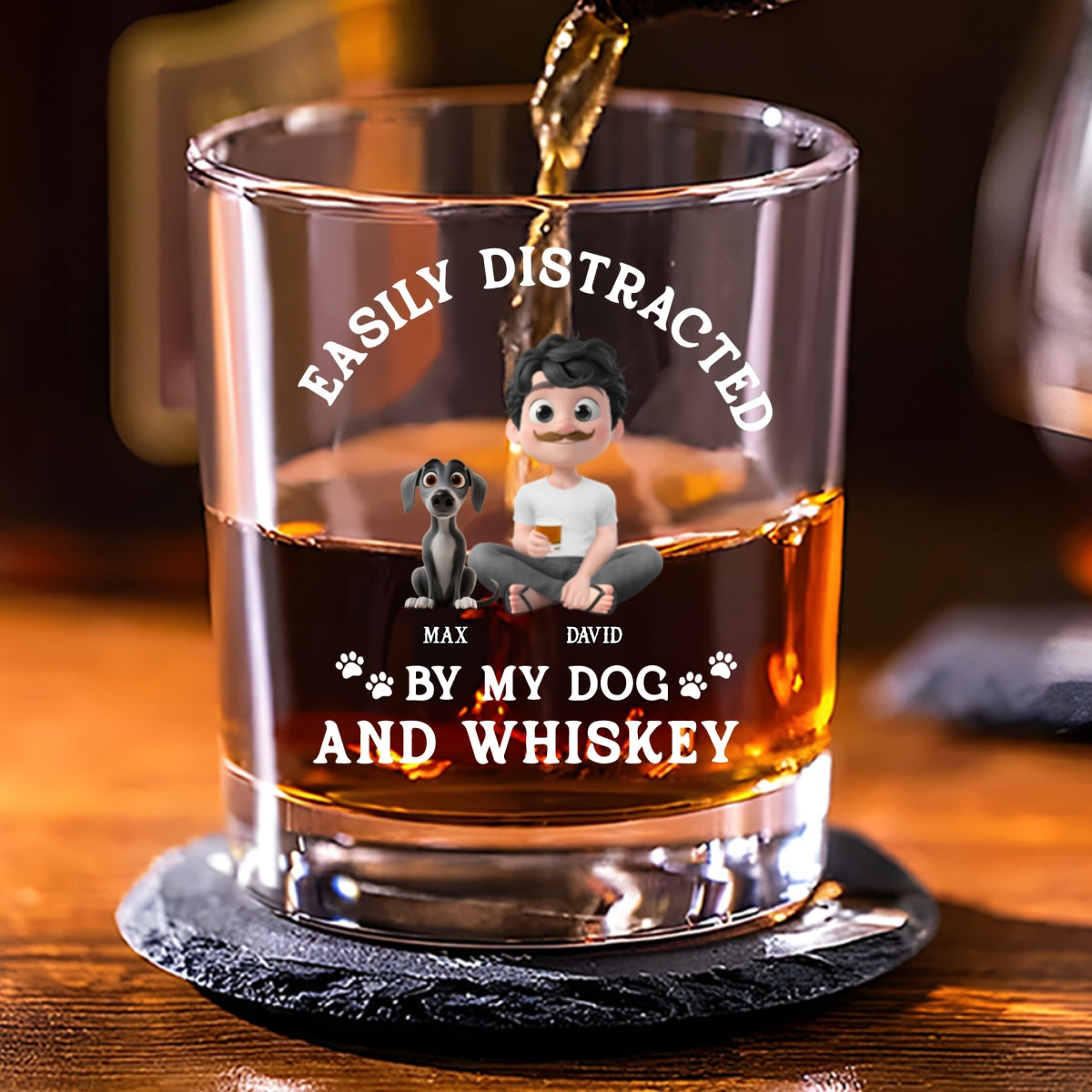 Very Distracted By - Personalized Whiskey Glass