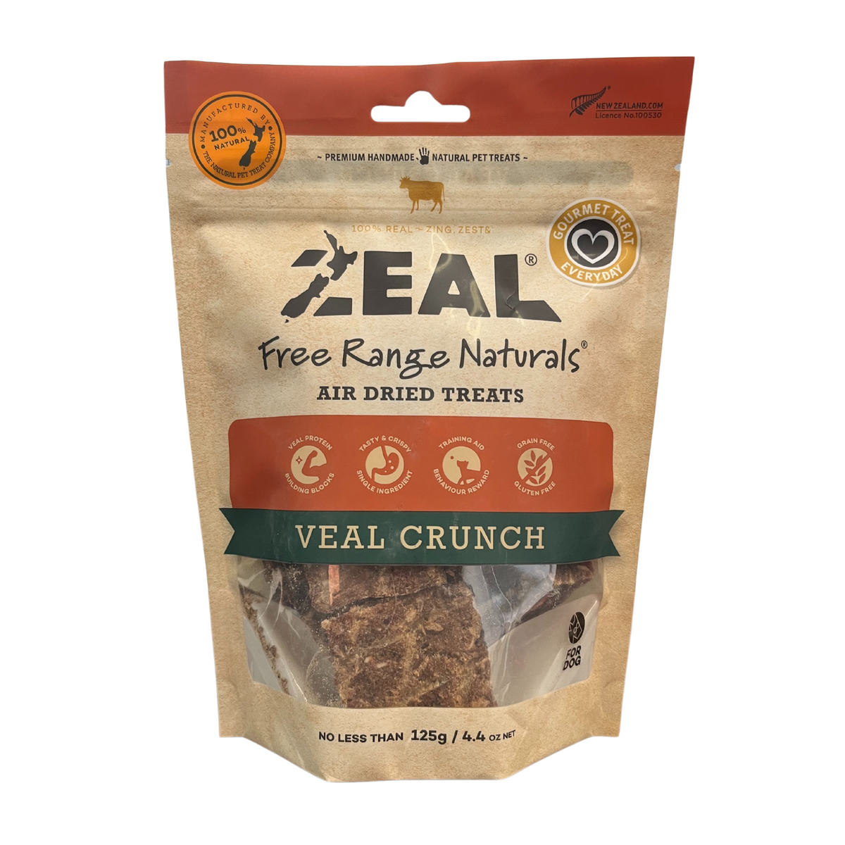 Zeal Air Dried Veal Crunch Dog Treats 125g