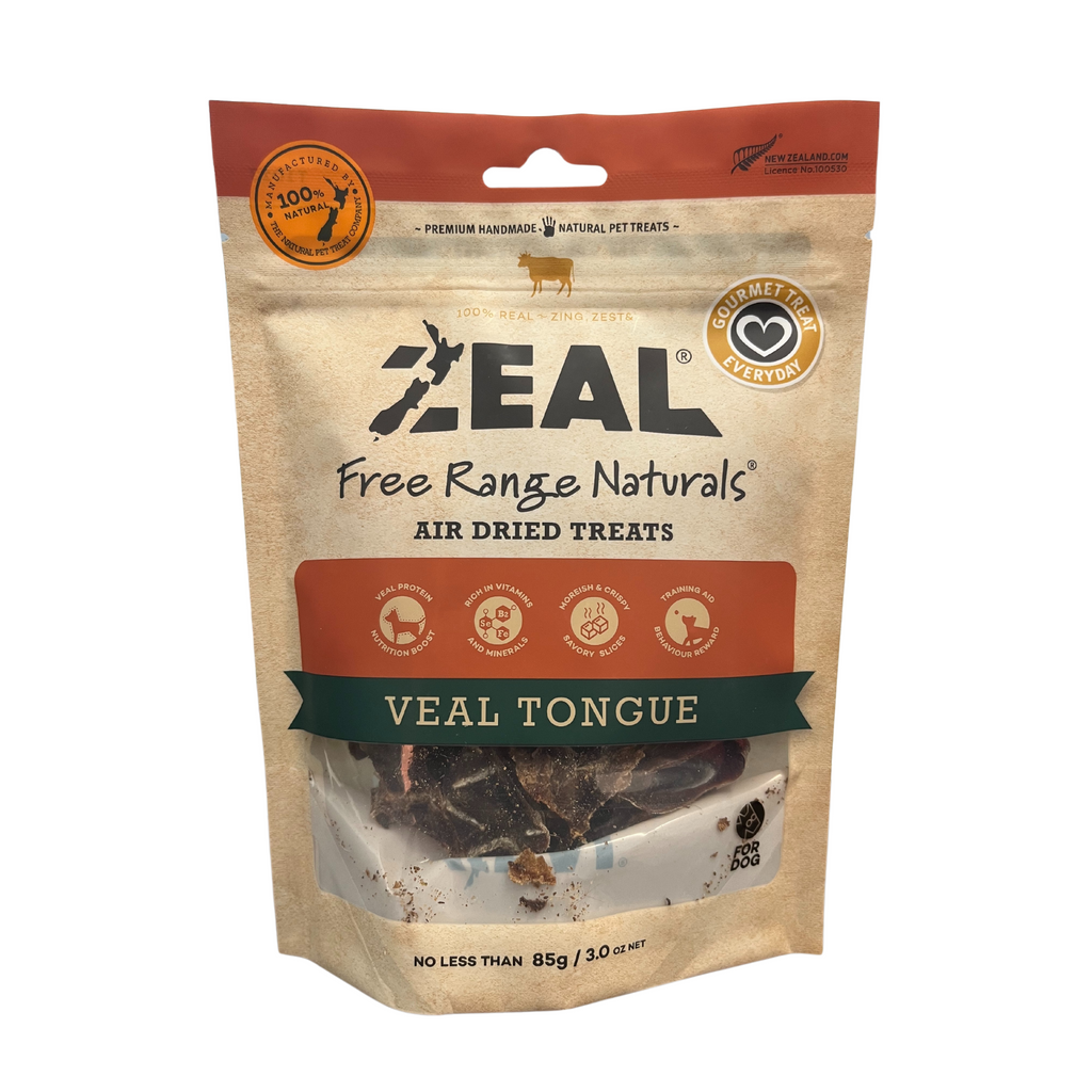 Zeal Air Dried Veal Tongue Dog Treats 85g
