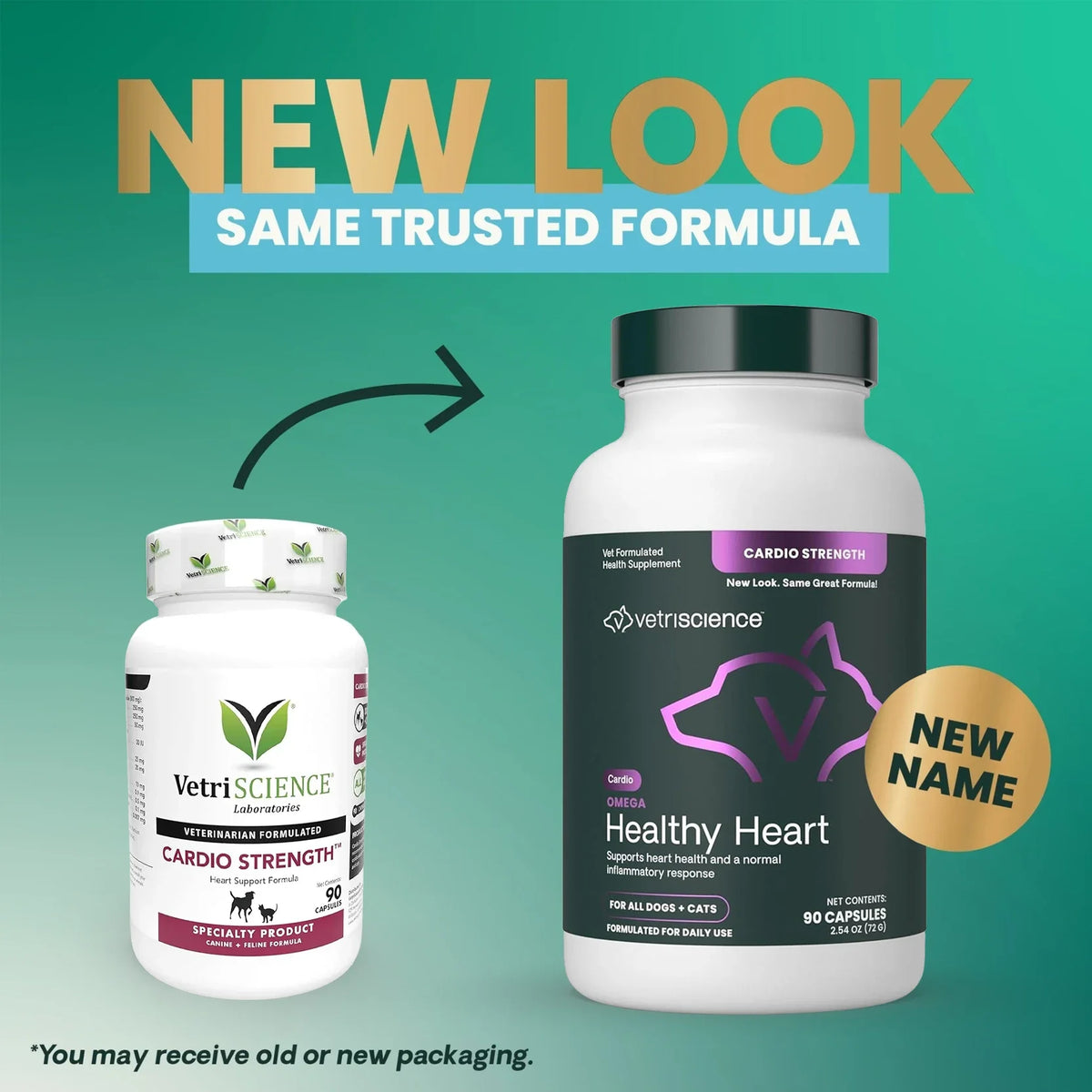 VetriScience - Omega Healthy Heart (Cardio Strength) for Dogs & Cats (90 Capsules)