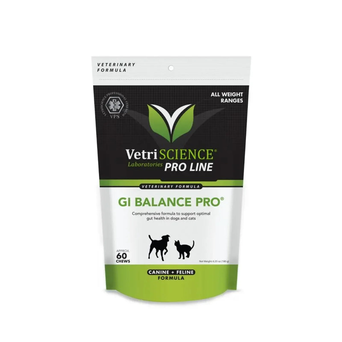 VetriScience - Veterinary Strength Healthy Gut & Digestion (GI Balance Pro) for Dogs & Cats (60 Chews)