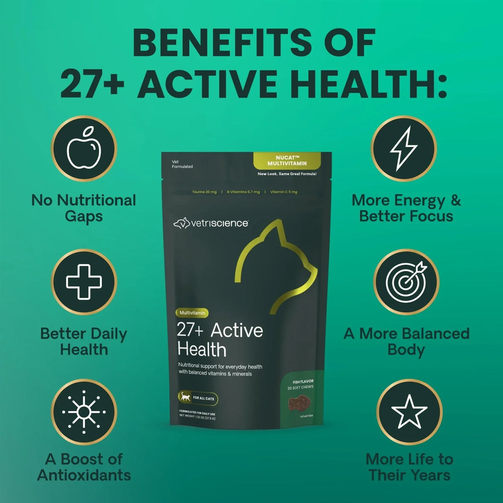 VetriScience - 27+ Active Health (NuCat Multivitamin) for Cats (30 Chews)