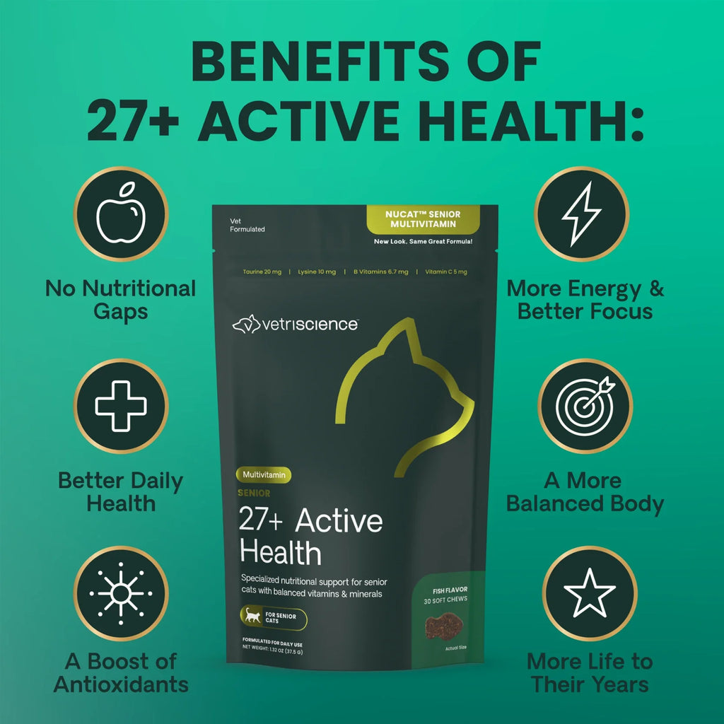 VetriScience - Senior 27+ Active Health (NuCat Multivitamin) for Cats (30 Chews)
