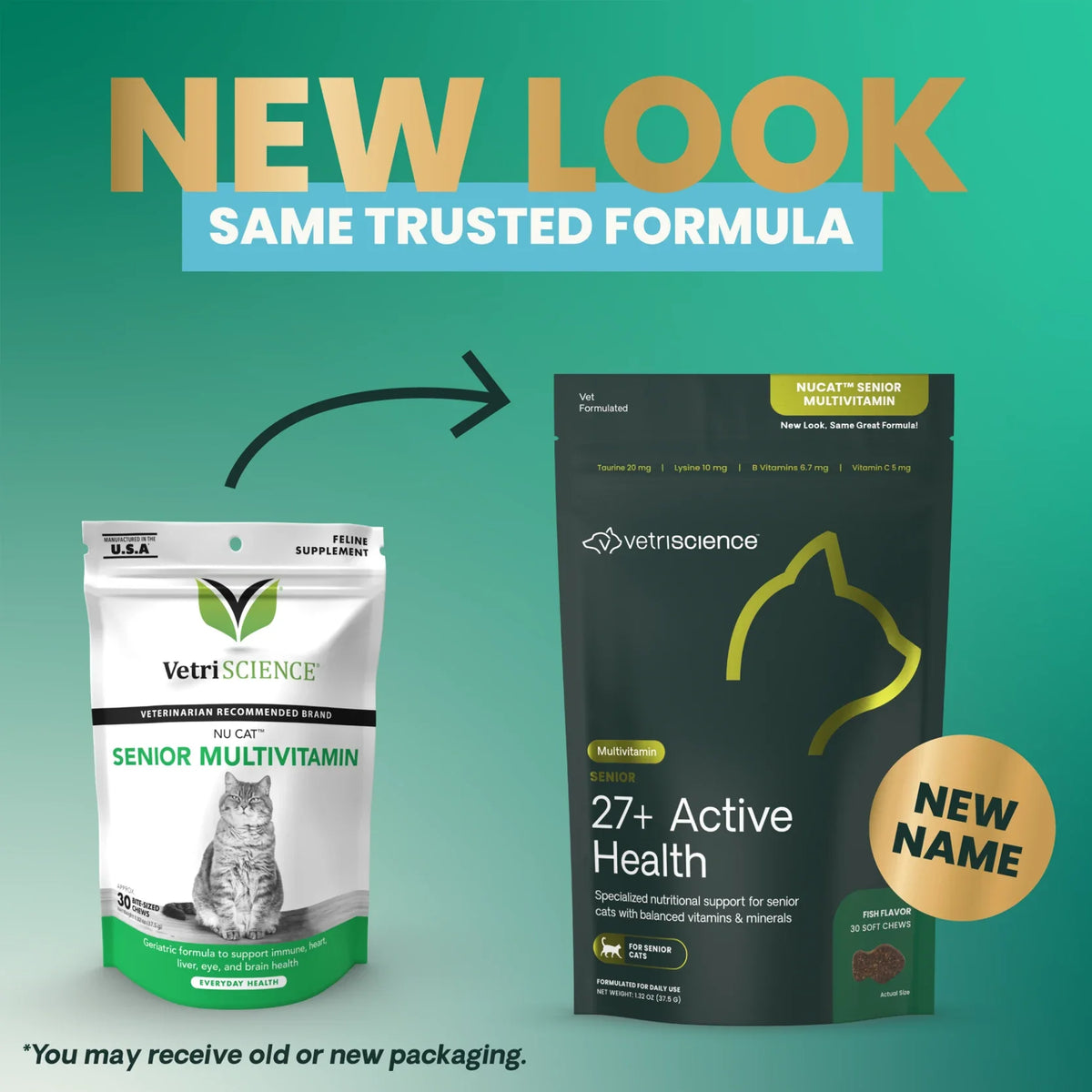 VetriScience - Senior 27+ Active Health (NuCat Multivitamin) for Cats (30 Chews)