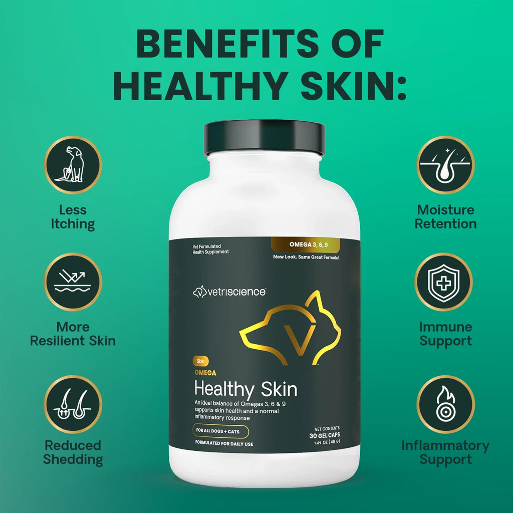 VetriScience - Omega Healthy Skin (Omega 3, 6, 9) for Dogs & Cats