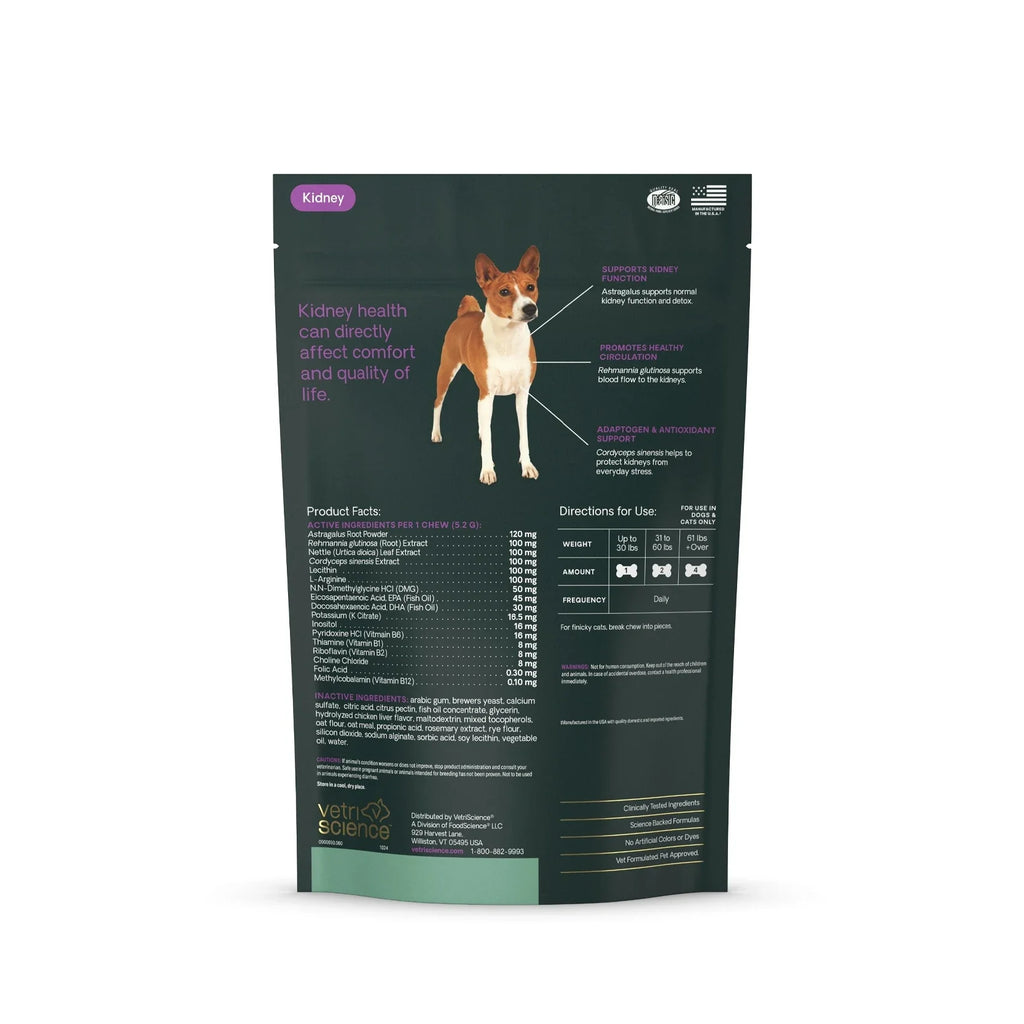 VetriScience - Veterinary Strength Kidney Health (Renal Essentials Pro) for Dogs & Cats (60 Chews)