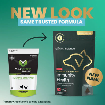 VetriScience - Veterinary Strength DMG Immunity Health (Immuno DMG Pro) for Dogs & Cats (50 Chews)