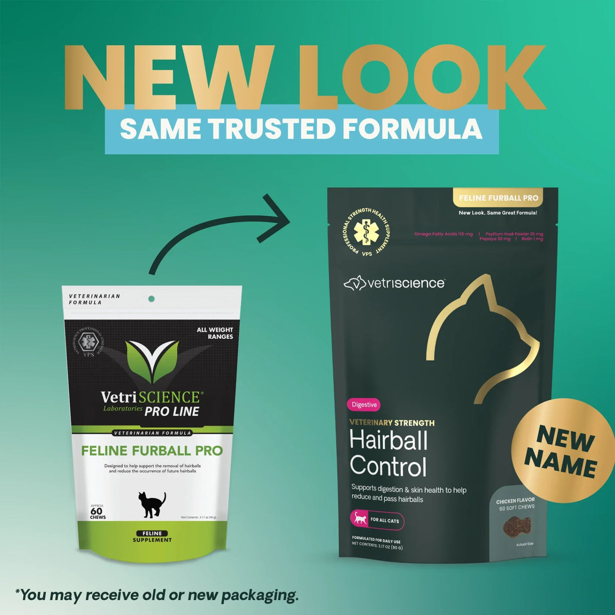VetriScience - Veterinary Strength Hairball Control (Feline Furball Pro) for Cats (60 Chews)