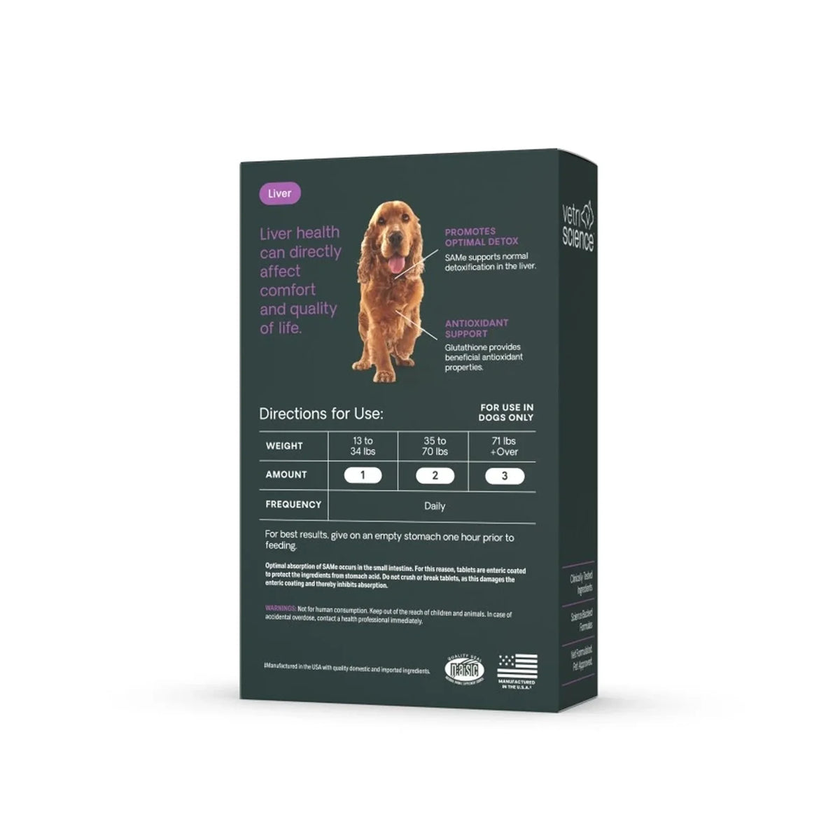 VetriScience - SAMe Liver Health (Vetri SAMe 225) for Dogs (30 Enteric-Coated Tablets)