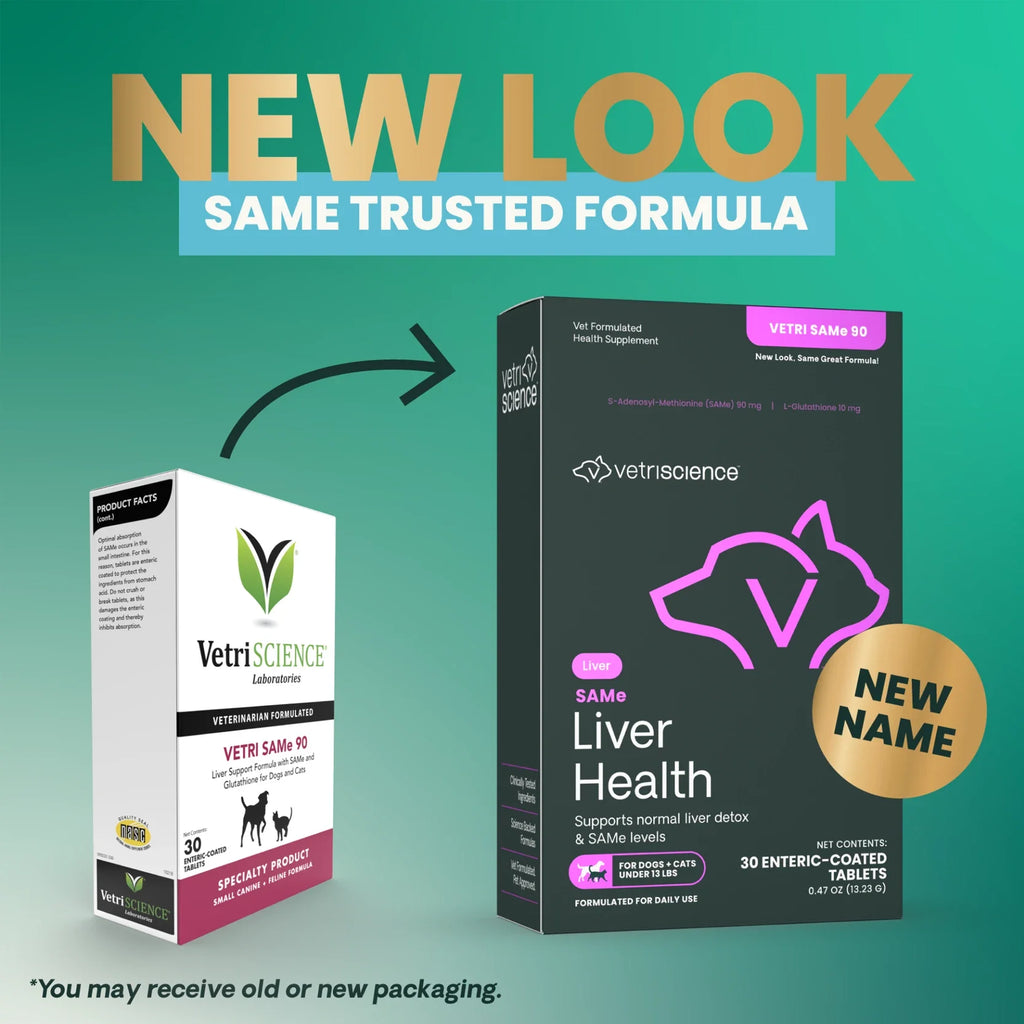 VetriScience - SAMe Liver Health (Vetri SAMe 90) for Dogs & Cats (30 Enteric-Coated Tablets)