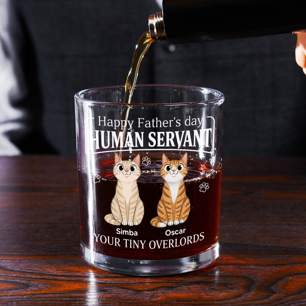 Stylized Cat Cartoon - Personalized Whiskey Glass