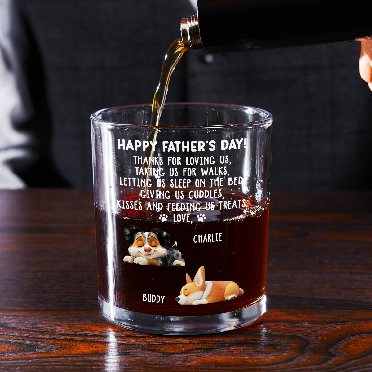 Thanks For Loving Me Dad - Personalized Whiskey Glass