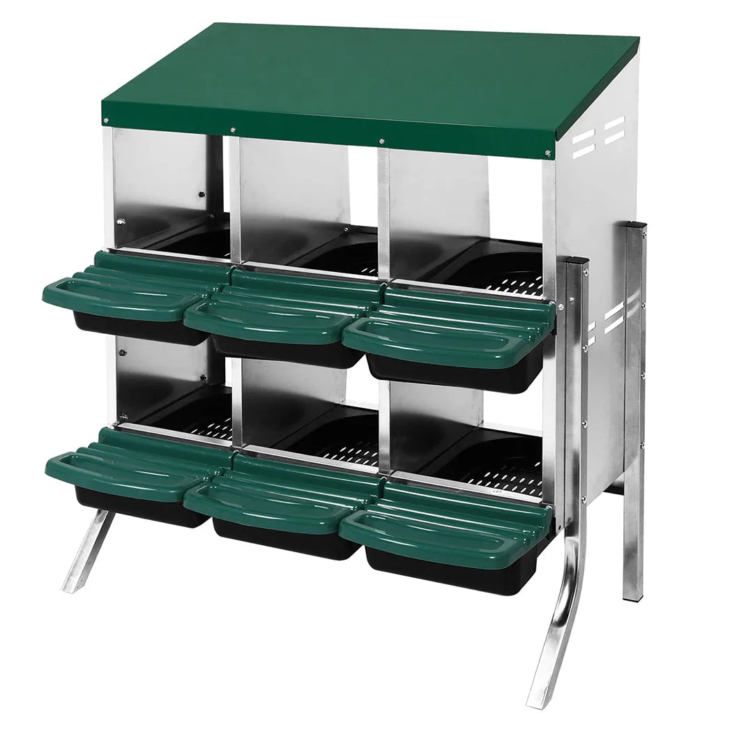 Chicken Hen Coop Hutch 3 Hole Inside Outside Roll Away Lay Egg Nesting Box