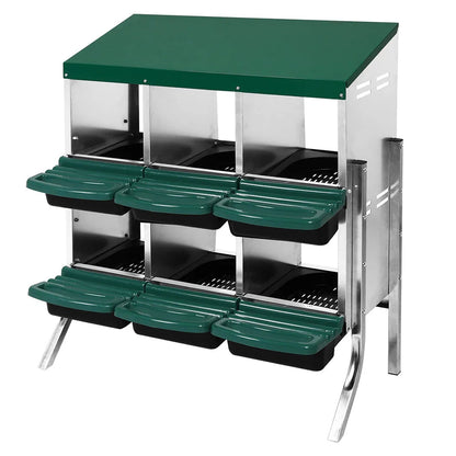 Chicken Hen Coop Hutch 3 Hole Inside Outside Roll Away Lay Egg Nesting Box