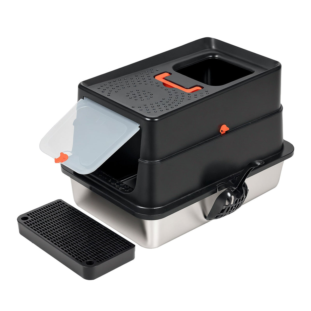 Stainless Steel Cat Litter Box Large Enclosed Removable Kitty Toilet