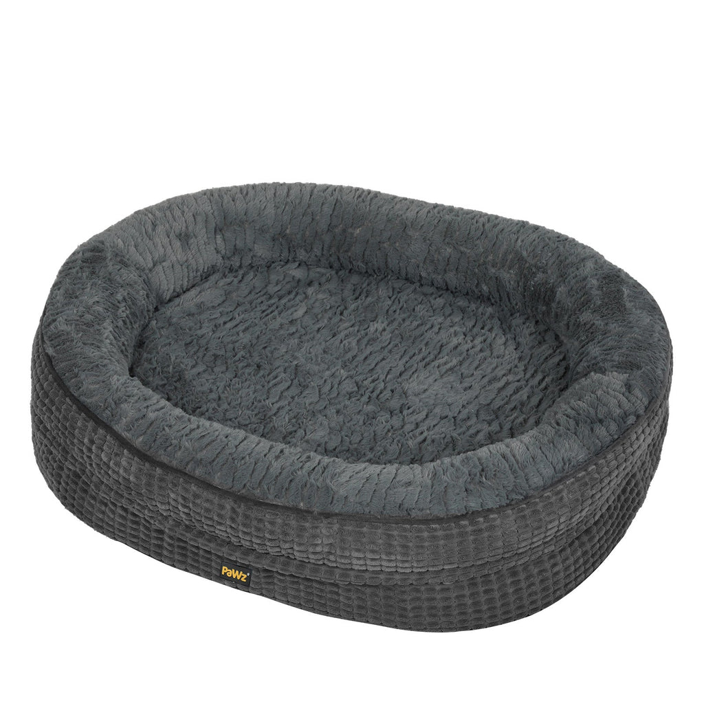 Orthopedic Plush Dog Bed Soft Washable Pet Bed Grey Cosy Cushion