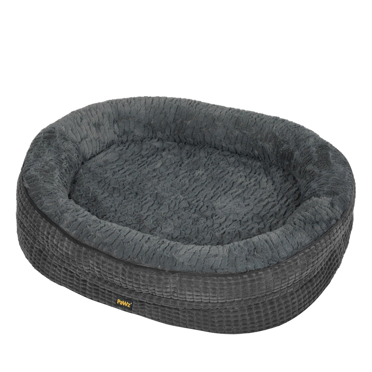 Orthopedic Plush Dog Bed Soft Washable Pet Bed Grey Cosy Cushion