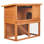 Rabbit Hutch Chicken Coop Large 2 Storey Wooden House Run Cage Outdoor