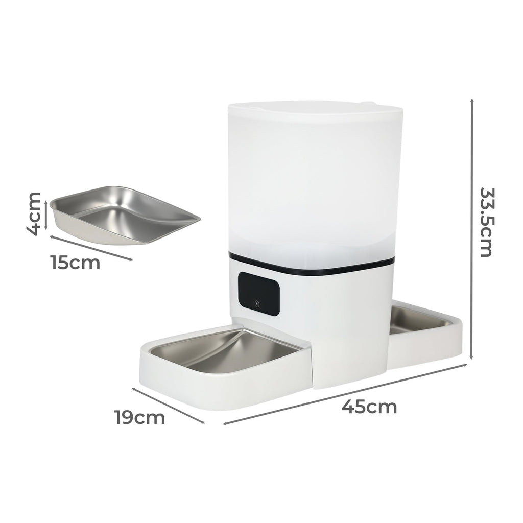 6L Automatic Pet Feeder Double Bowl Dog Cat Auto Smart Food Dispenser Timer
