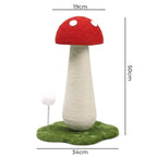 Mushroom Cat Scratching Post 50cm Sisal Rope Cat Tower with Plush Ball