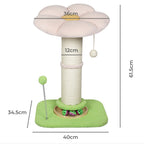 Cat Scratching Post Flower 61.5cm Cat Tree Tower Sisal Scratch Post Pink