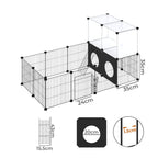 Pet Playpen Small Animals Guinea Pig Cage DIY  Exercise Fence 24 Panels Mat