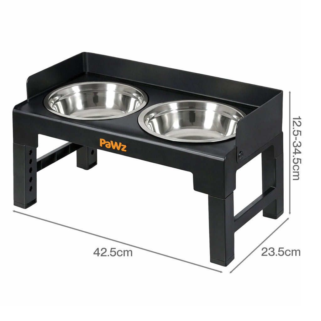 Elevated Dog Bowls Pet Feeder 6 Height Adjustable Raised Food Water Large