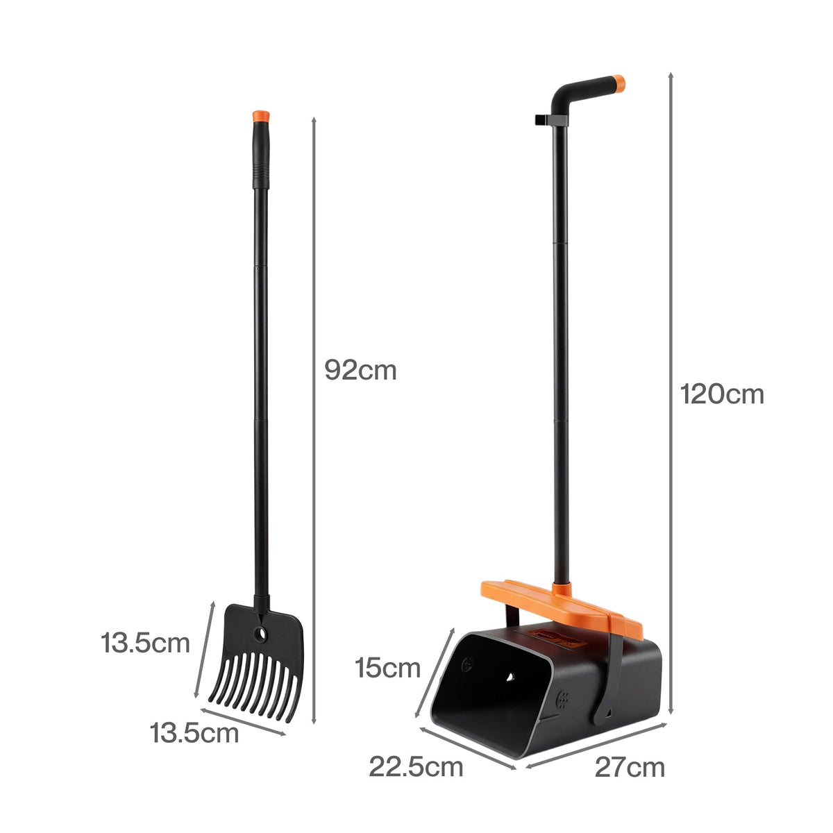 Pooper Scooper Rake Kit Long Handle Dog Poop Picker Easy Pickup Outdoor