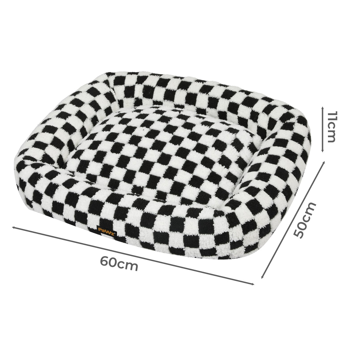 Dog Bed Calming Pet Checkered Plush Bed Soft Washable Bed Non-Slip