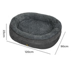 Orthopedic Plush Dog Bed Soft Washable Pet Bed Grey Cosy Cushion