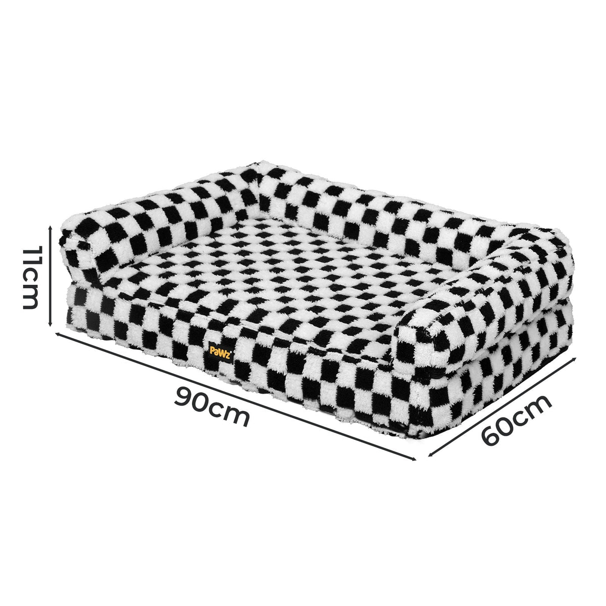 Orthopedic Dog Bed Pet Mat Calming Checkered Plush Sofa Washable