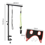 Dog Grooming Hammock Table Arm Adjustable 70-97cm Steel Clamp 2 Holders