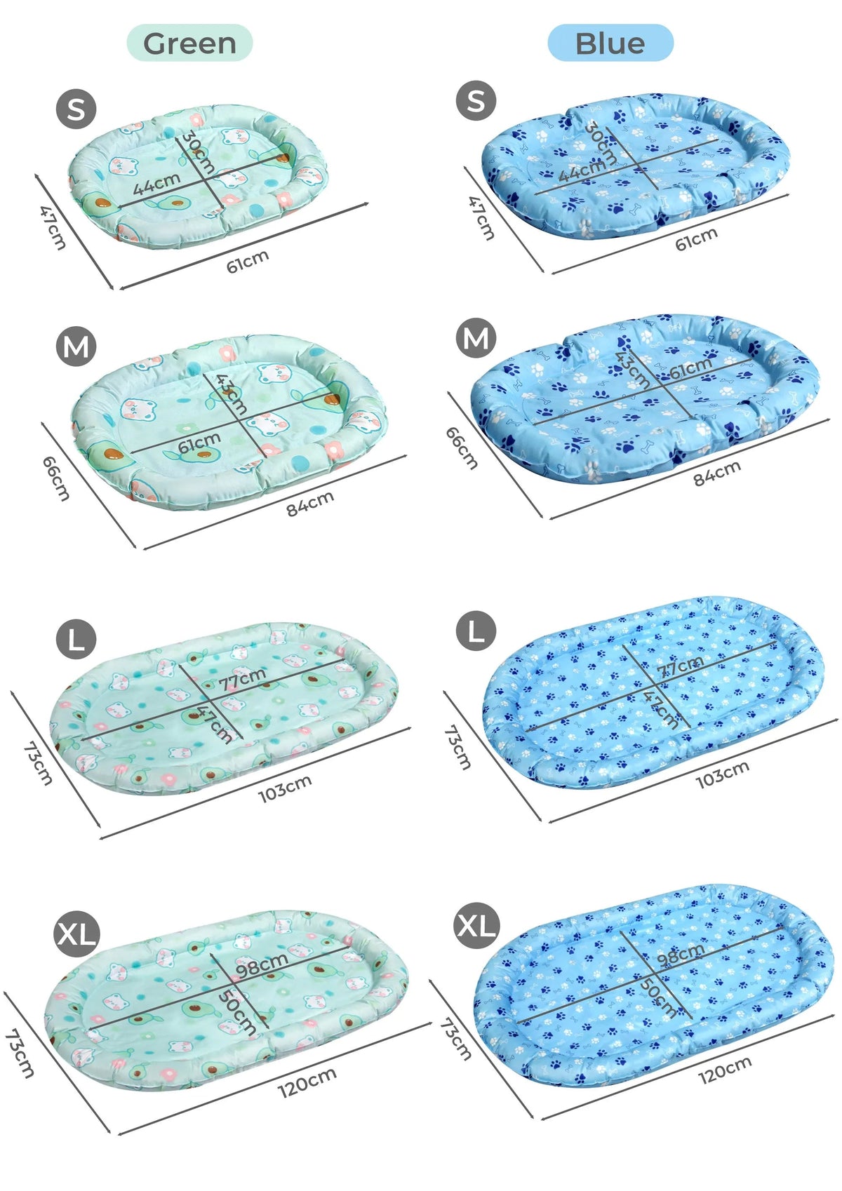Pet Cooling Mat Dog Cat Gel Non-Toxic Bed Pillow Self-cool Summer Ice Pad