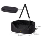 Pawz Dog Car Seat  Pet Car Seat  Elevated 10cm  Plush Oxford Black