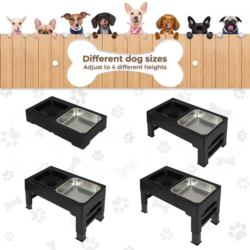 Elevated Pet Feeder with Steel Non-Slip Bowl