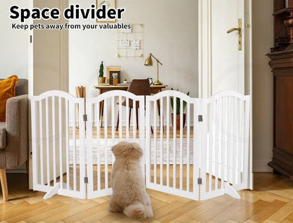 Freestanding Wooden Pet Gate Door 3/4 Panels