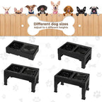 Raised Pet Feeder with No-Spill Slow Feeder Bowl