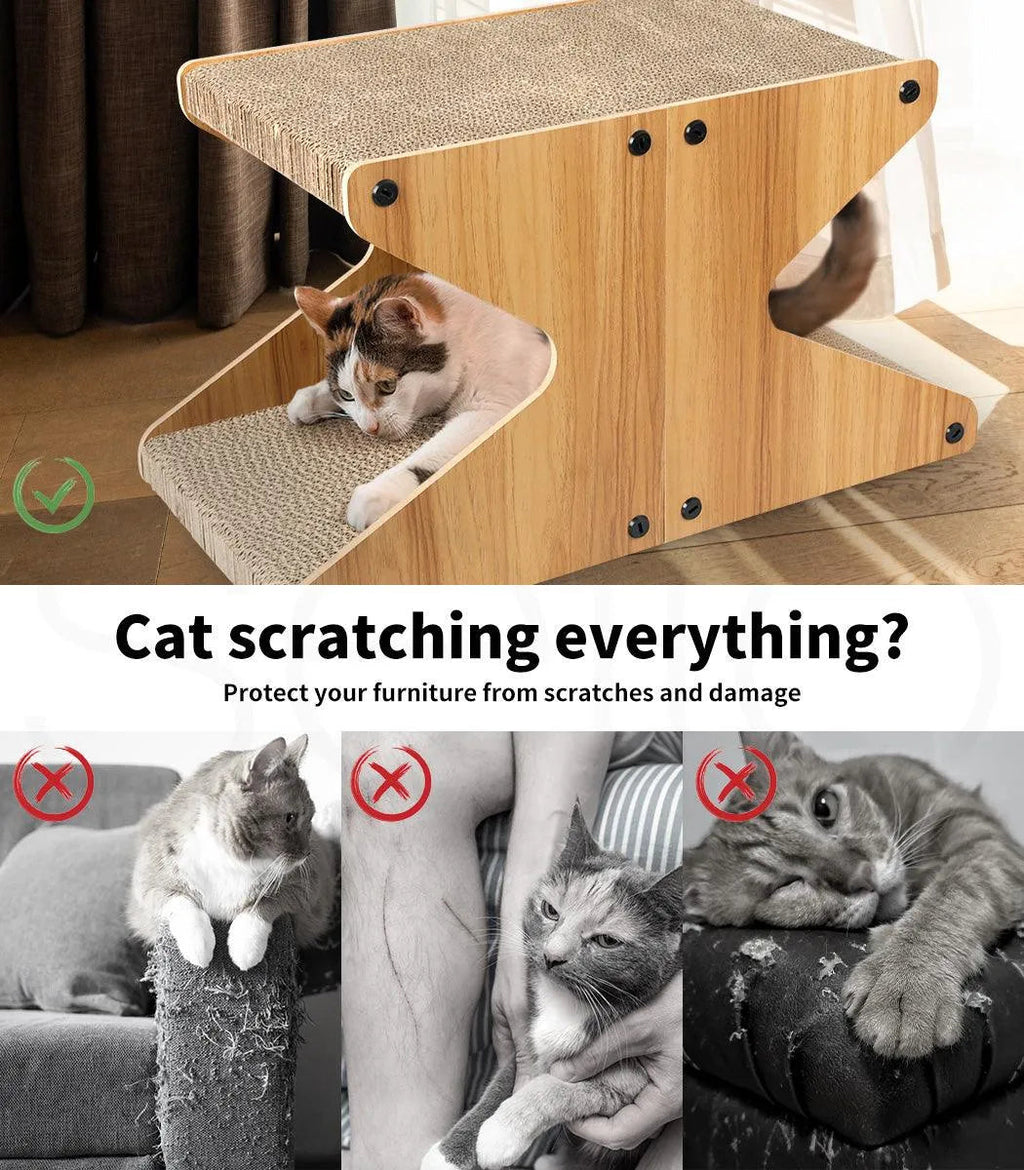 Cat Scratching Scratcher Board Cat Tree Pad Lounge Toy Corrugated Cardboard