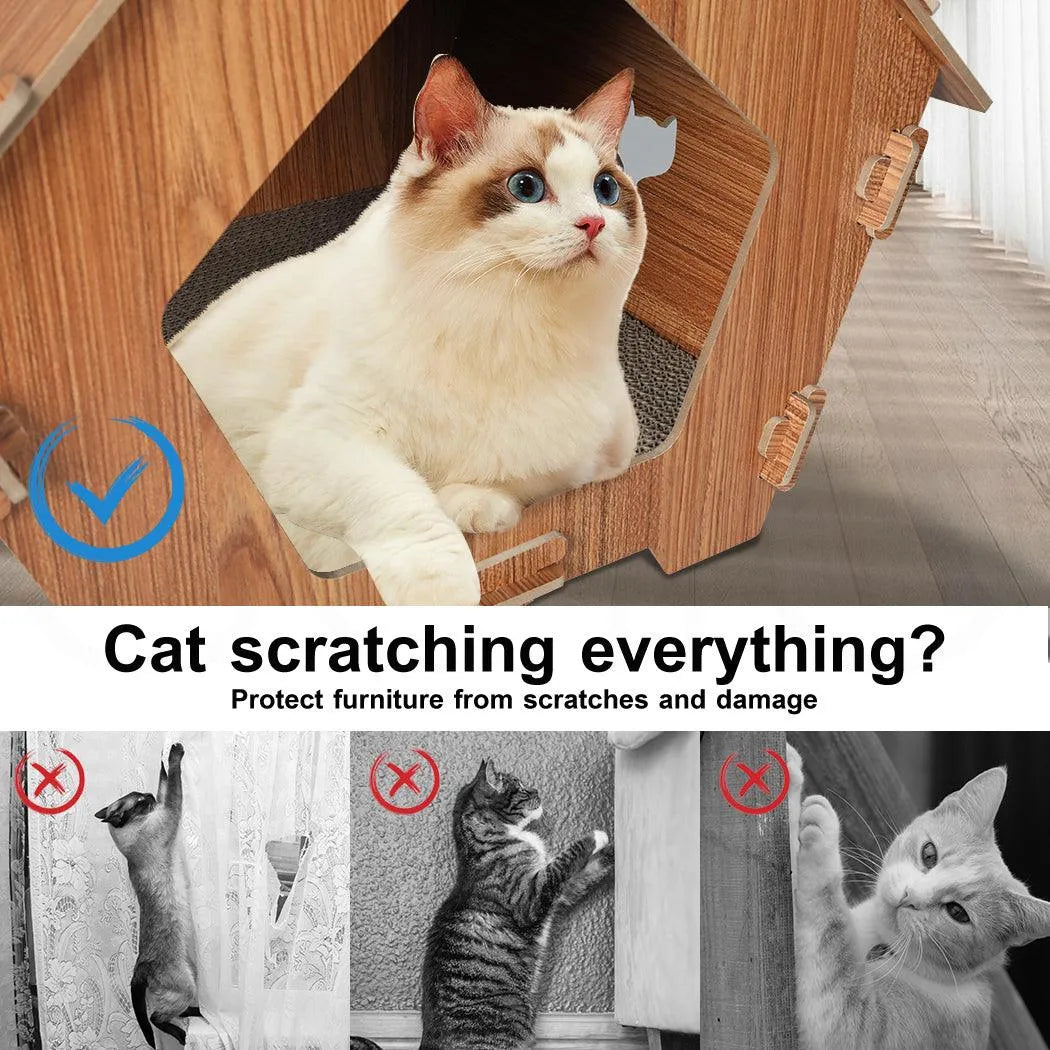 Cat Scratching Board Corrugated Cardboard - House