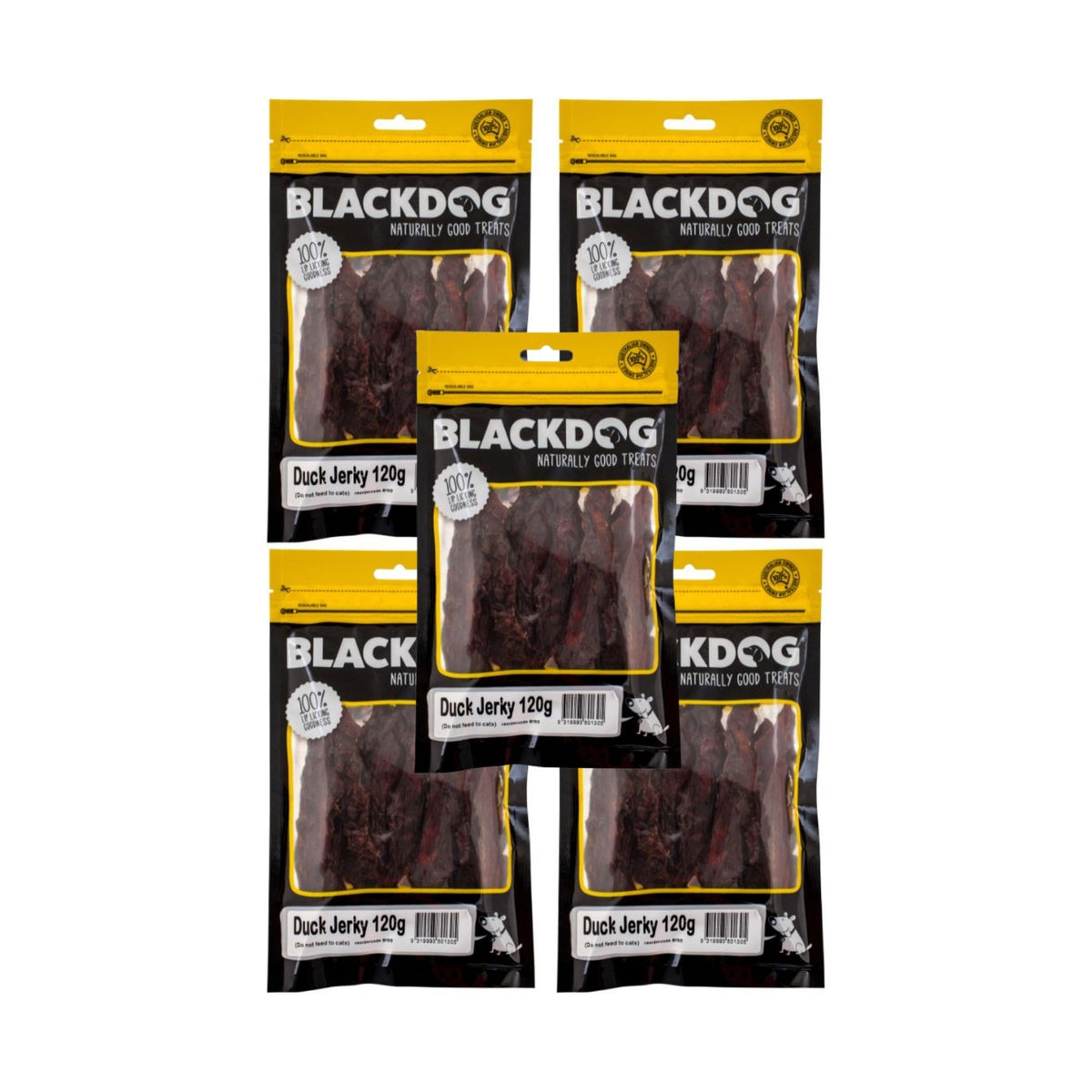 Blackdog Dog Treats Duck Jerkey 120g x5