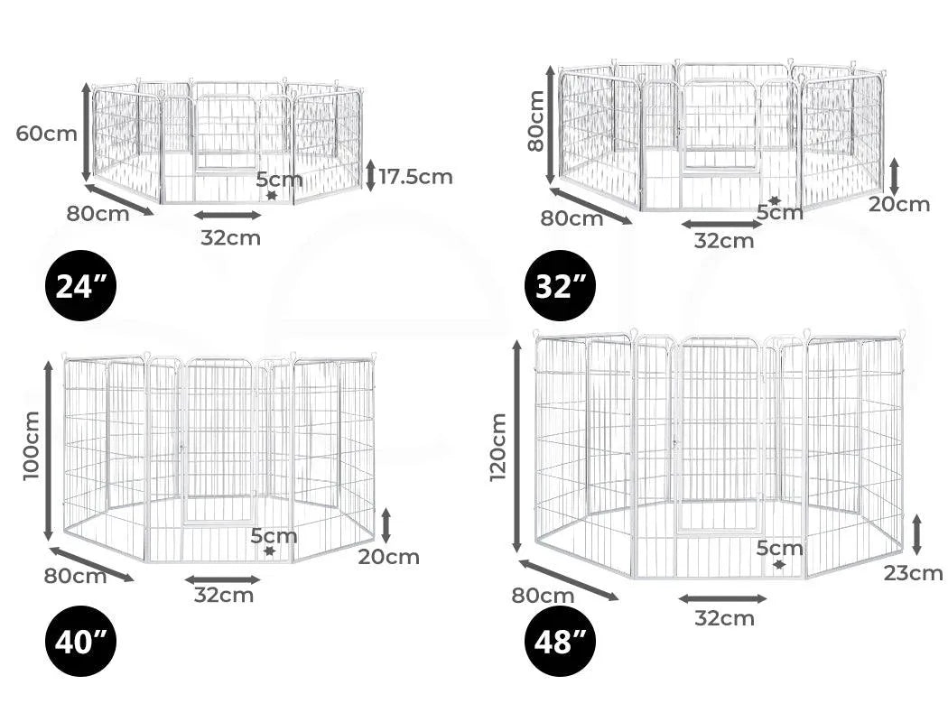 8 Panel Dog Playpen White