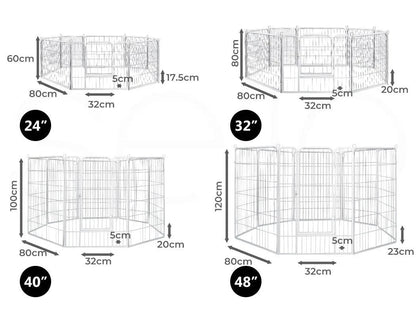 8 Panel Dog Playpen White